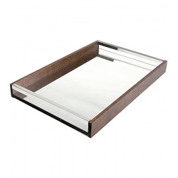 Bandeja 45cm por 30cm por 4,5cm Espelhada De Madeira Naturals